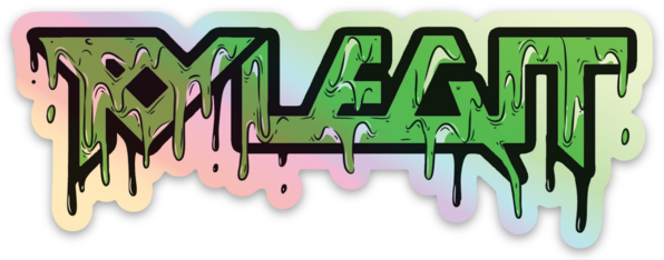 Ry Legit Neon Green Grime Logo - Holographic Sticker